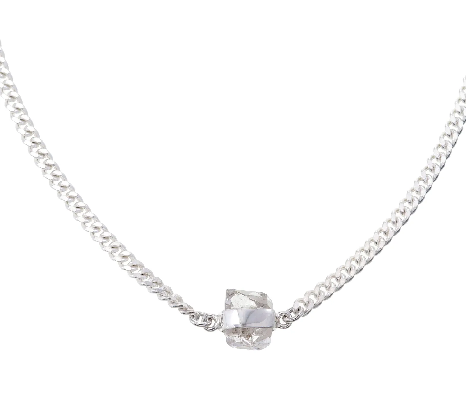 ROUGH GEM NECKLACE - DIAMOND QUARTZ - SILVER