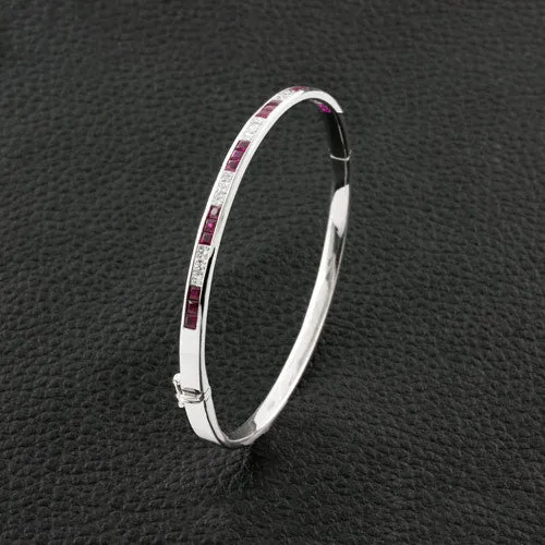 Ruby & Diamond Bangle Bracelet