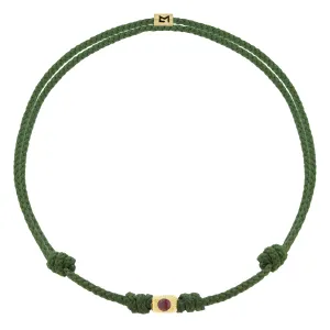 Ruby Corrugated Ingot on Cord Bracelet