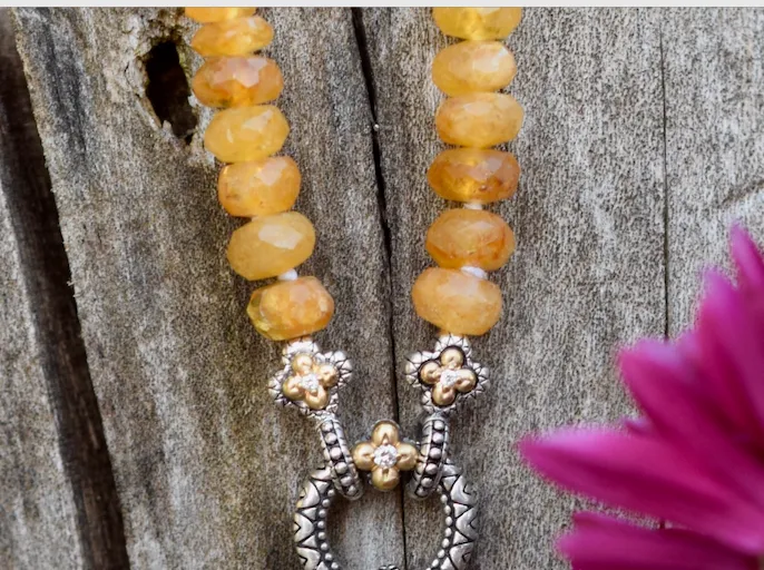 Signature Collection Beaded Necklace – Diamond & Yellow Aquamarine (Advanced Order)
