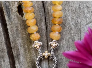 Signature Collection Beaded Necklace – Diamond & Yellow Aquamarine (Advanced Order)