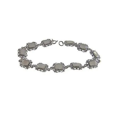 Silver and Hand-Cut Pearl Bracelet