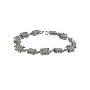 Silver and Hand-Cut Pearl Bracelet