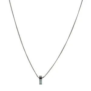 Silver Wrap Necklace with Aquamarine