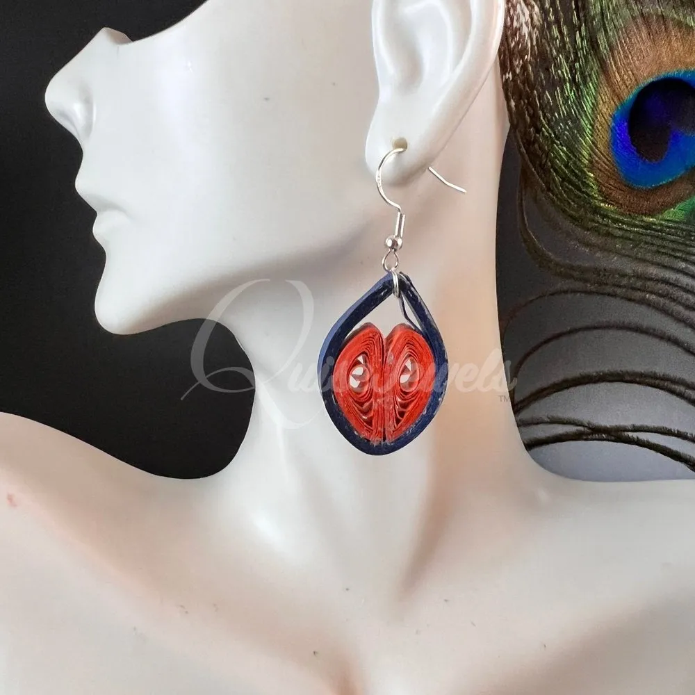 Small Drop Flower Seed Quilling Earrings