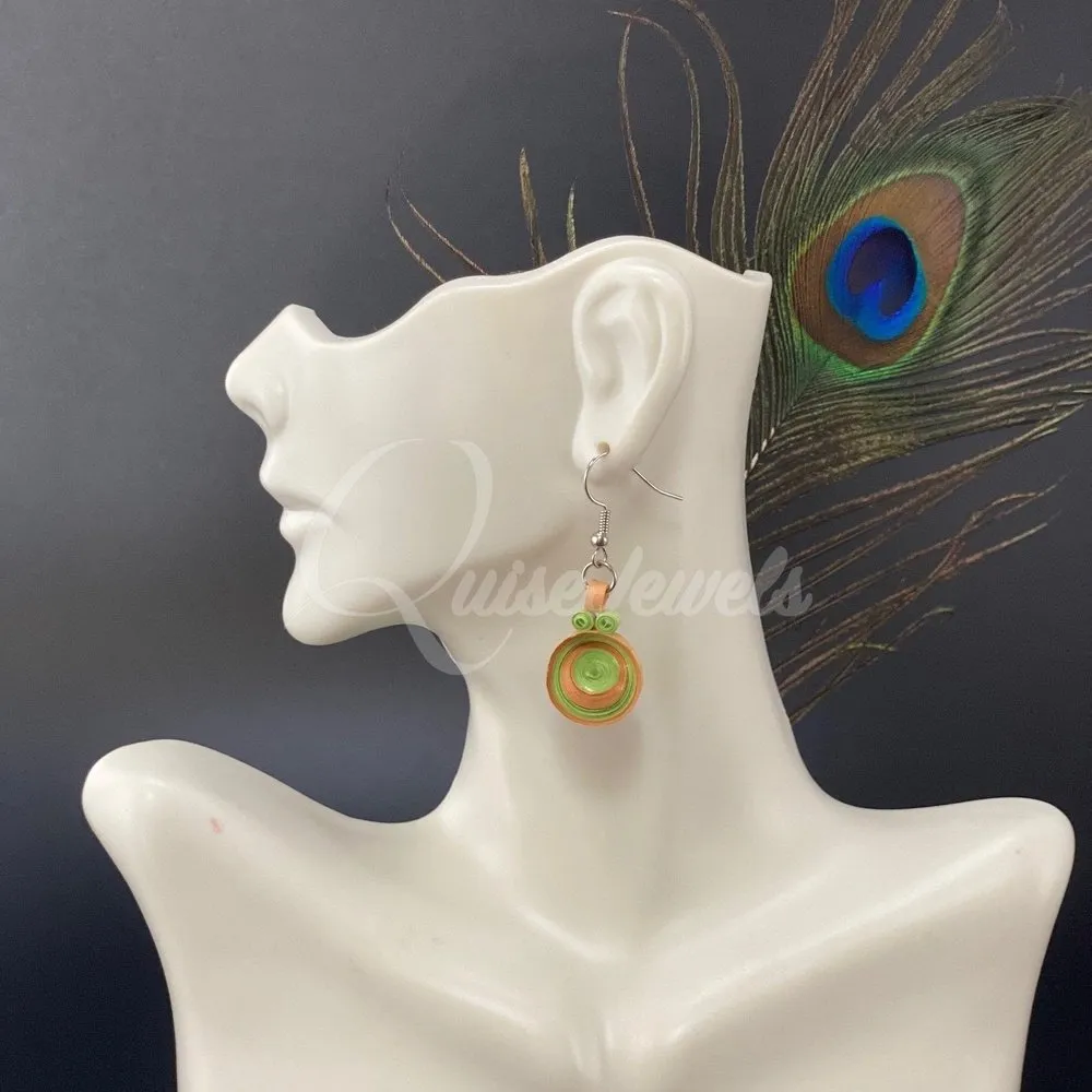 Small Drop Flower Seed Quilling Earrings