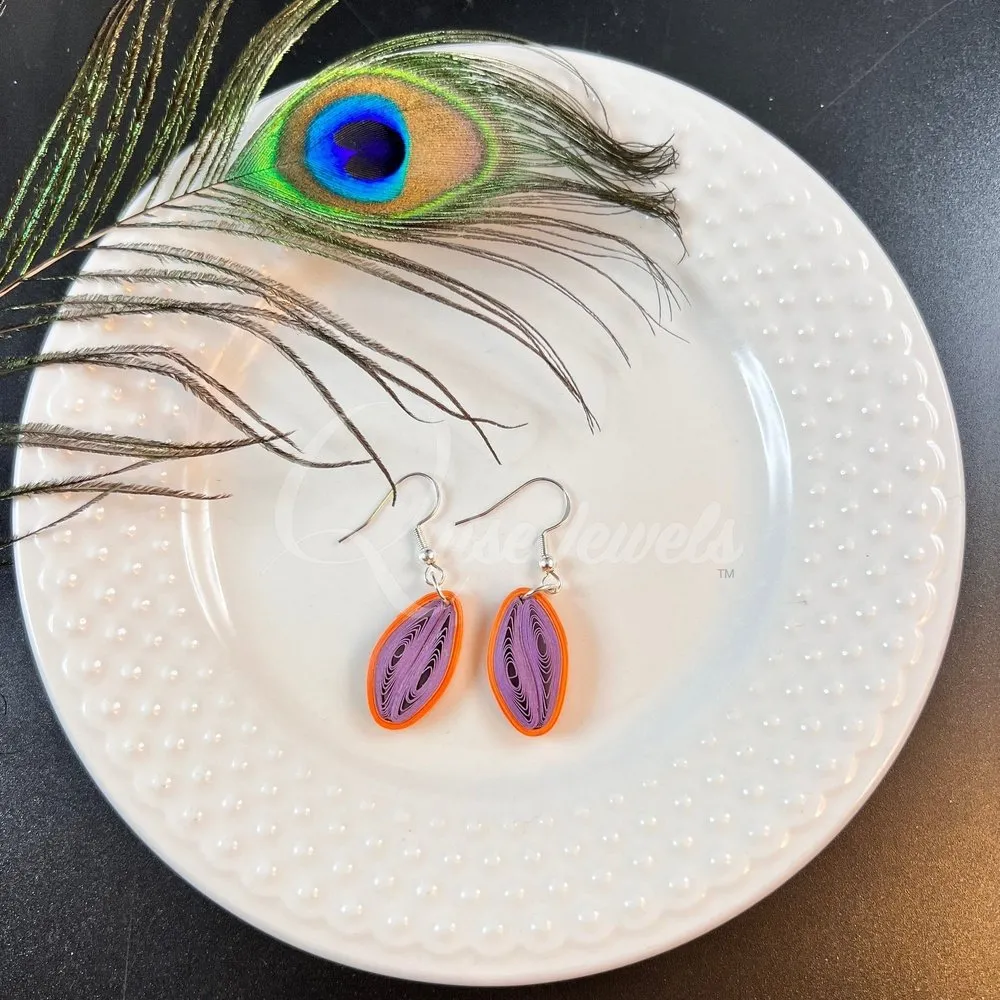 Small Drop Flower Seed Quilling Earrings