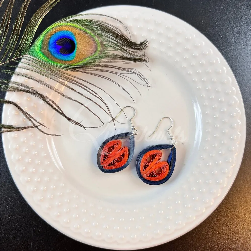 Small Drop Flower Seed Quilling Earrings