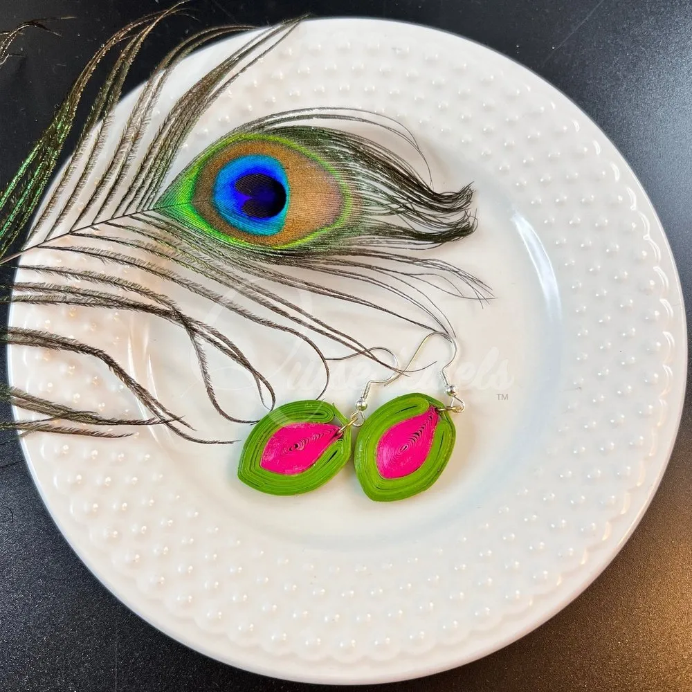 Small Drop Flower Seed Quilling Earrings
