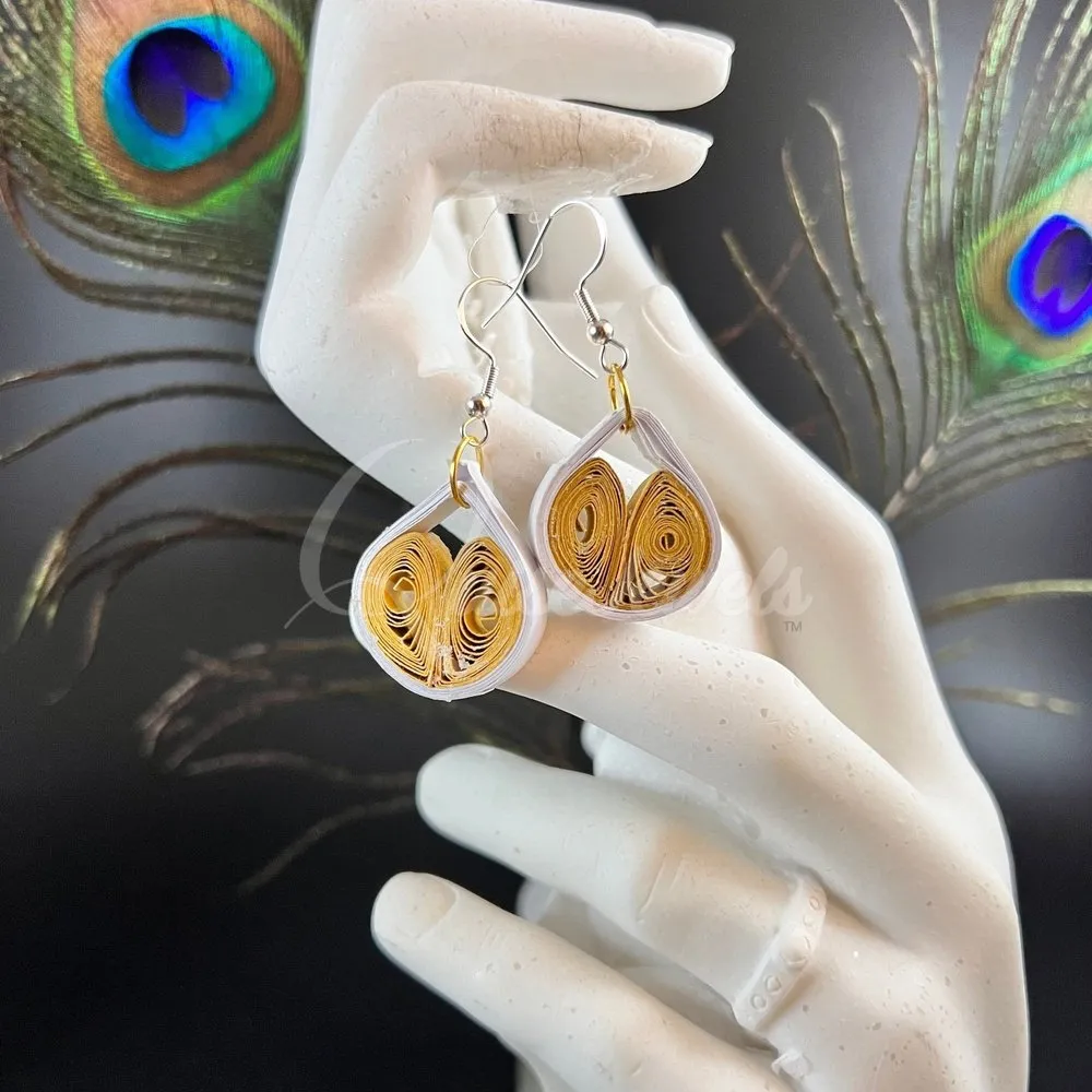 Small Drop Flower Seed Quilling Earrings