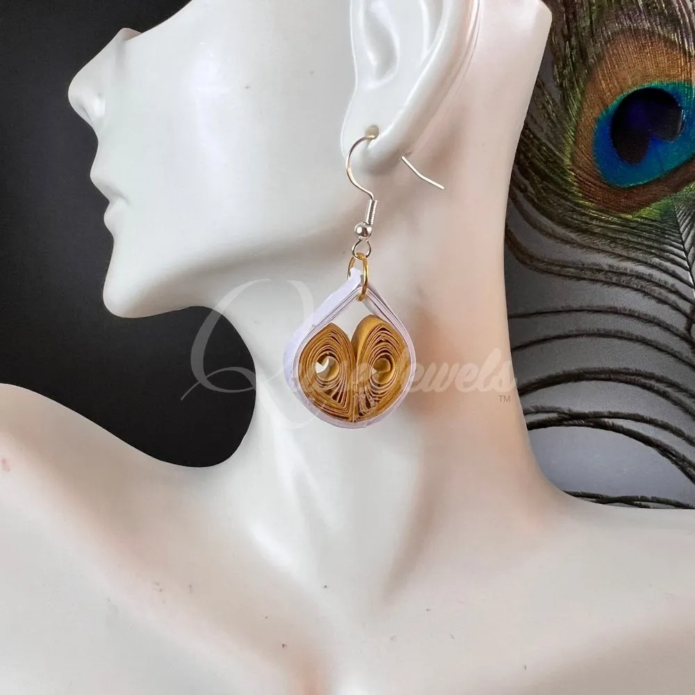 Small Drop Flower Seed Quilling Earrings