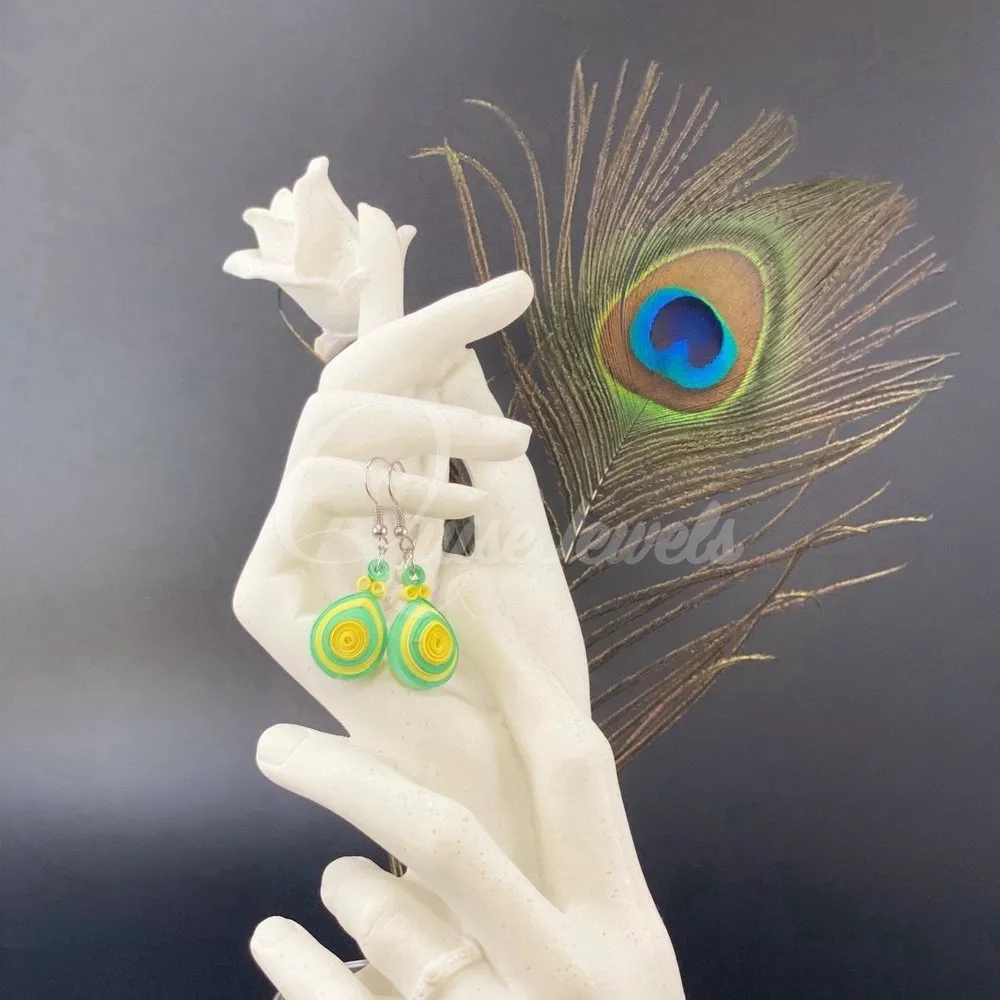 Small Drop Flower Seed Quilling Earrings
