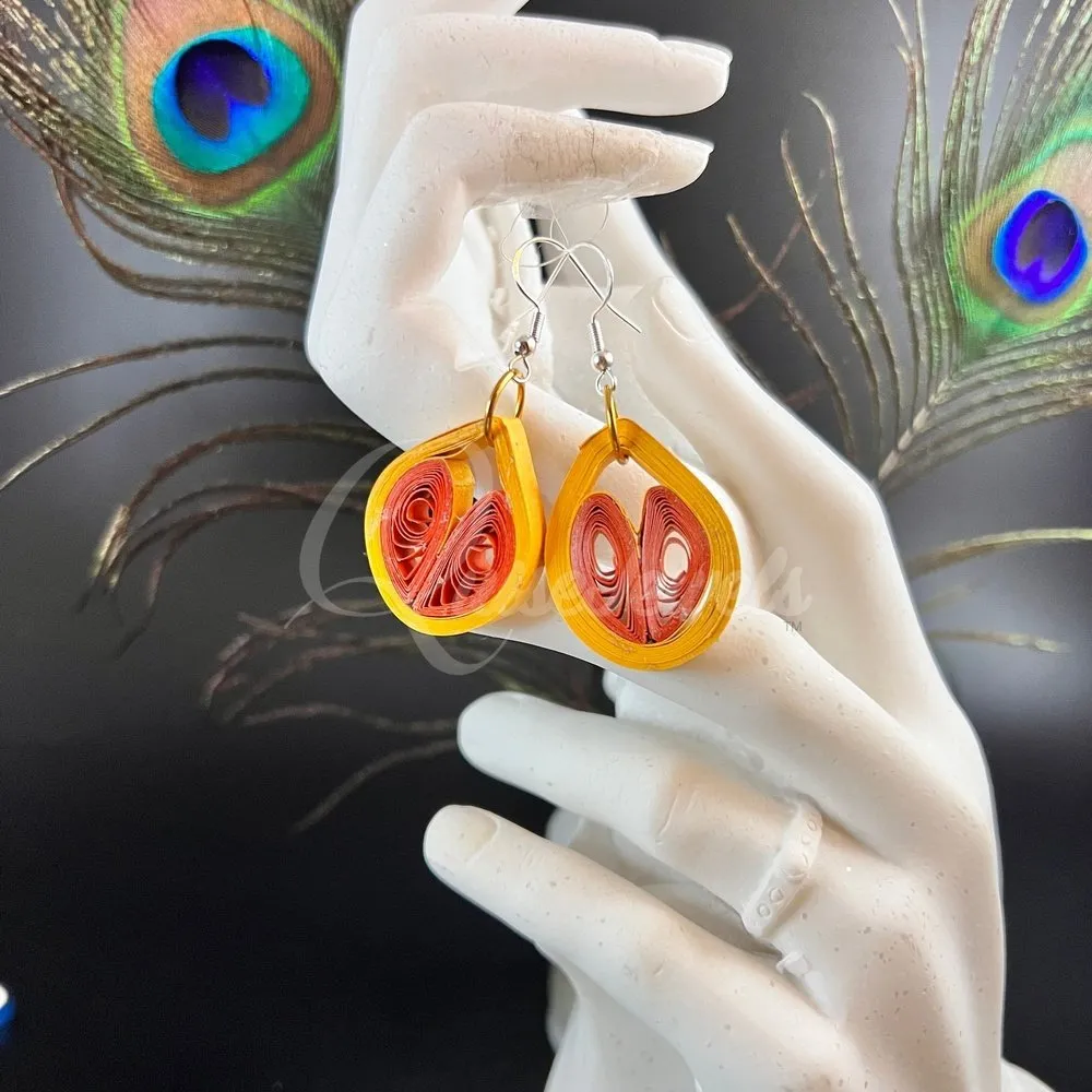 Small Drop Flower Seed Quilling Earrings