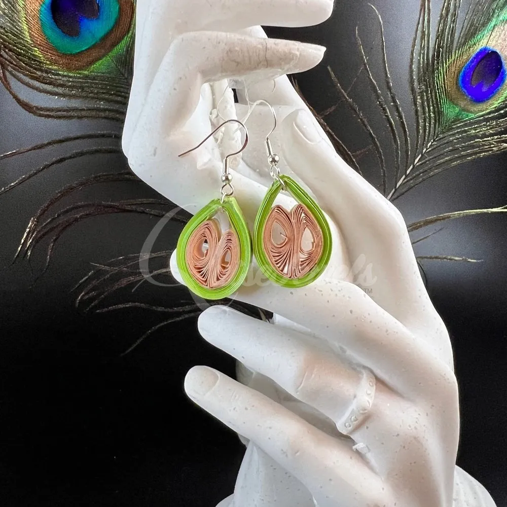 Small Drop Flower Seed Quilling Earrings
