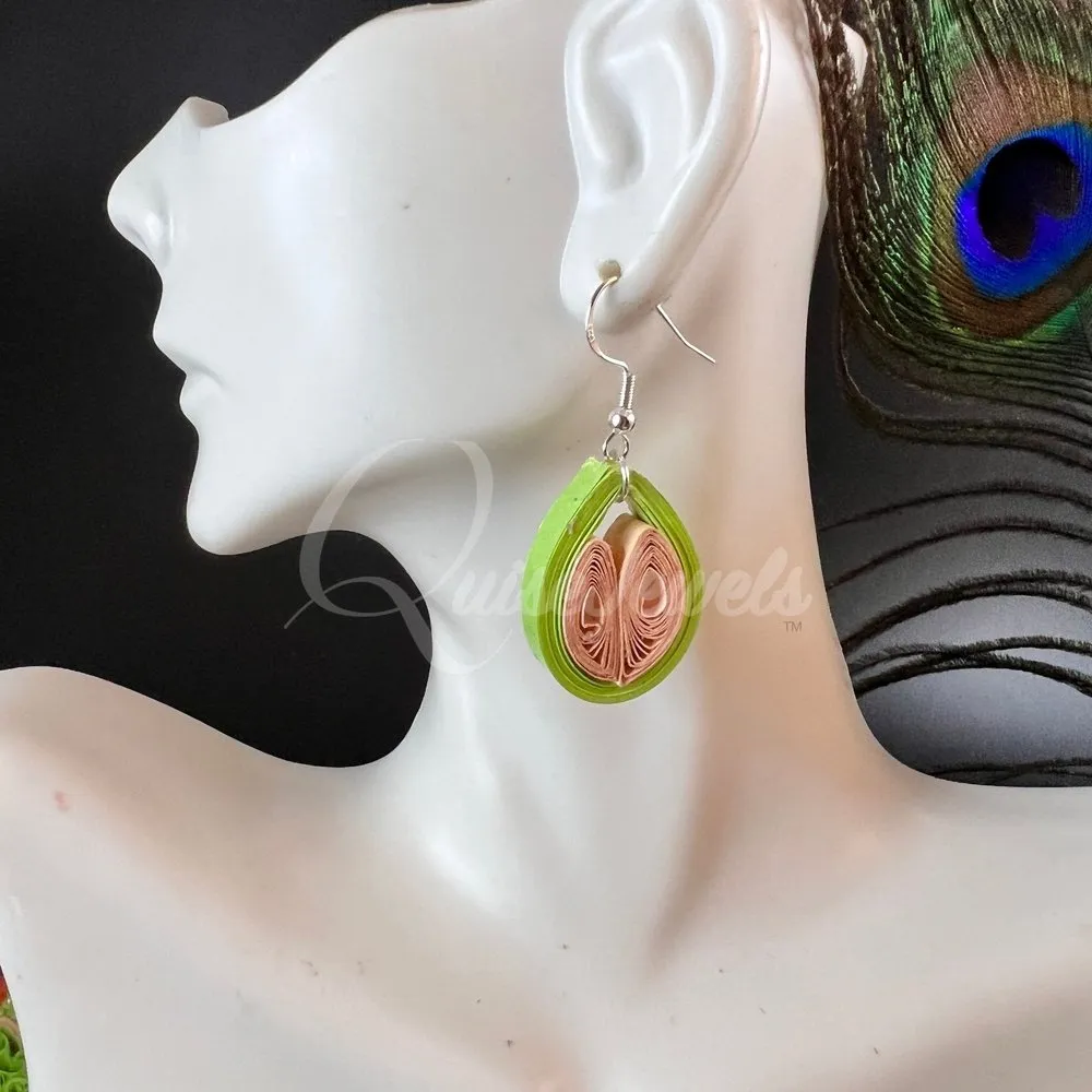 Small Drop Flower Seed Quilling Earrings