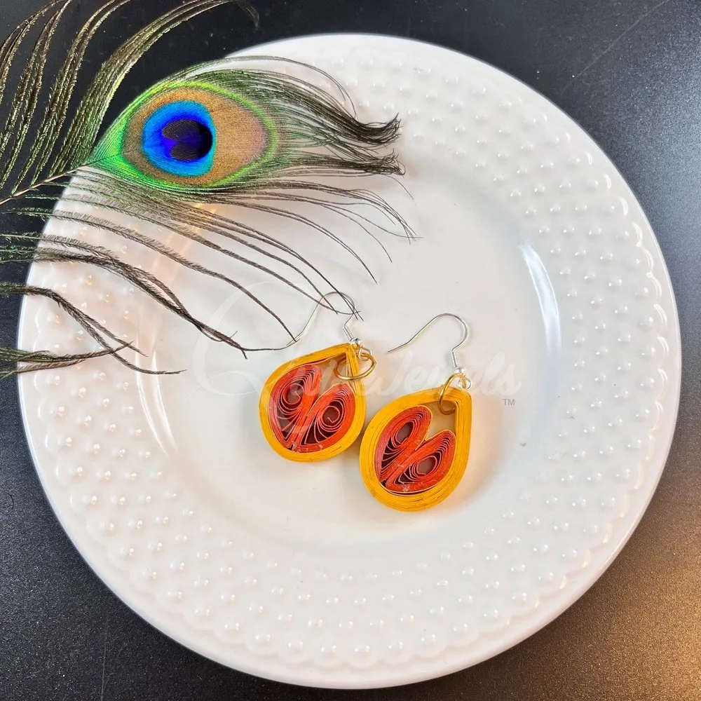 Small Drop Flower Seed Quilling Earrings