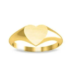 Small Heart Shaped Signet Ring - 10mm x 9mm