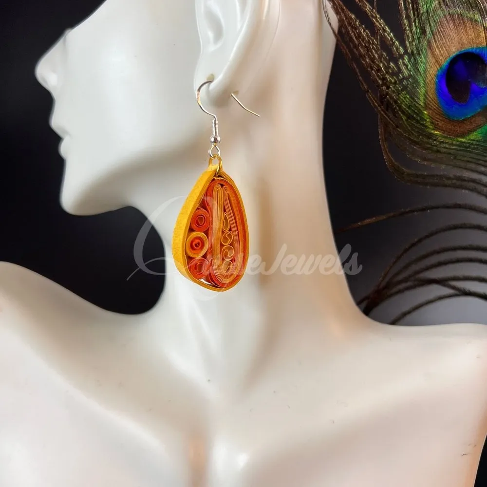 Small Tear Drop Quilling Earrings