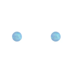 Sterling Silver Synthetic Opal Bead Earrings