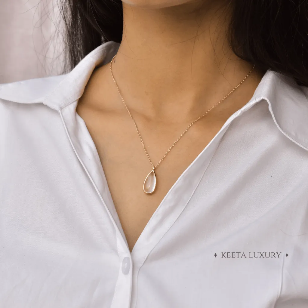Teardrop Treasure - Rose Quartz Necklace