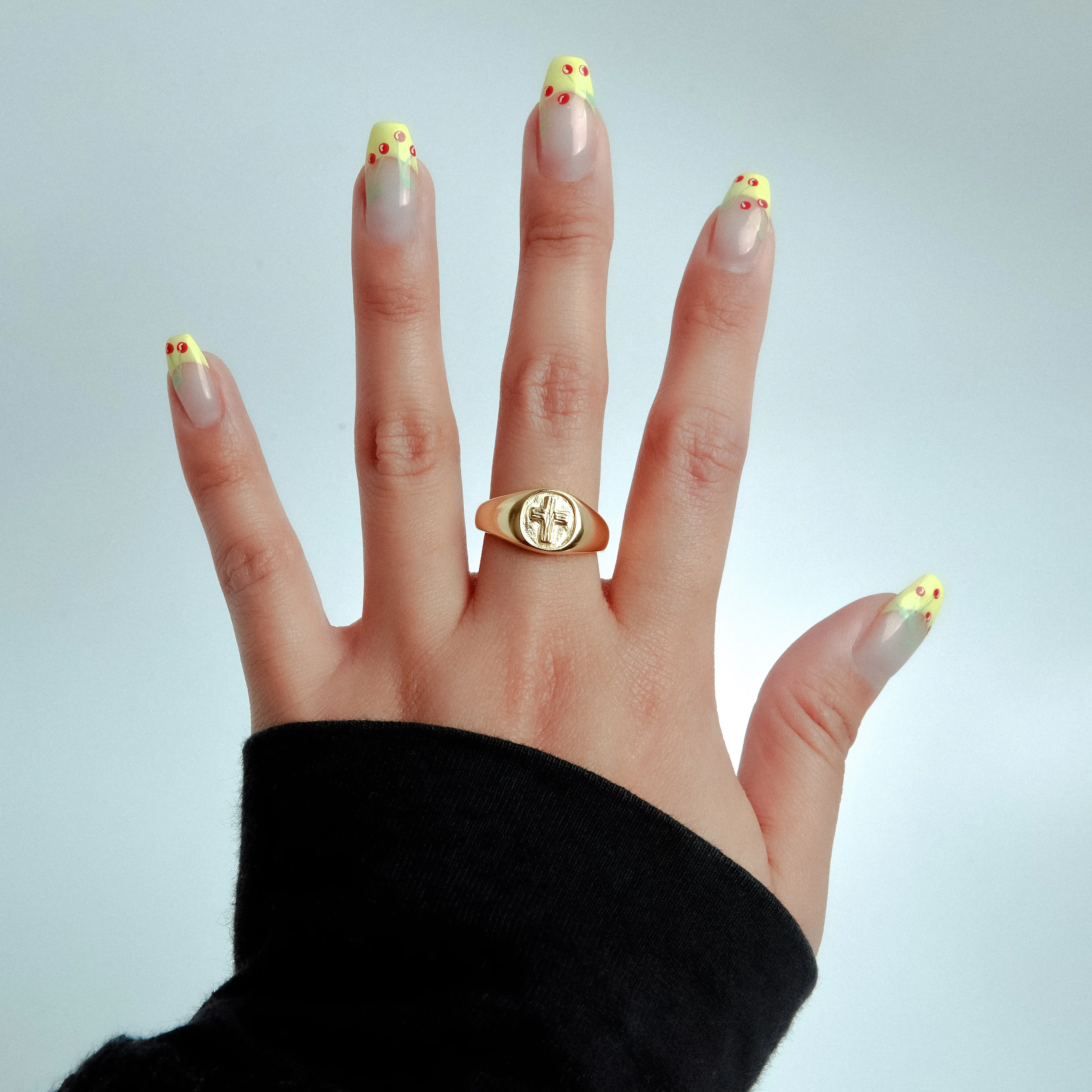 THE EMBOSSED CROSS SIGNET RING