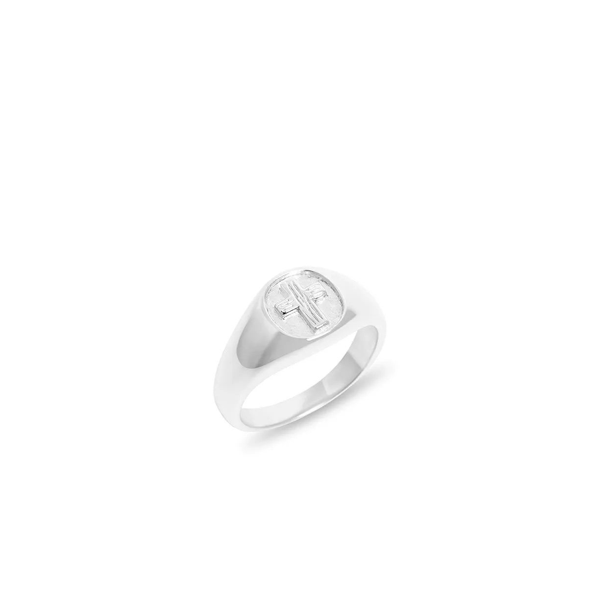 THE EMBOSSED CROSS SIGNET RING