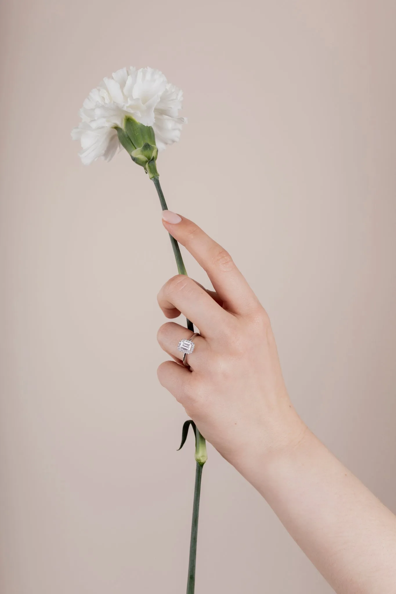 The Emerald Solitaire with Halo