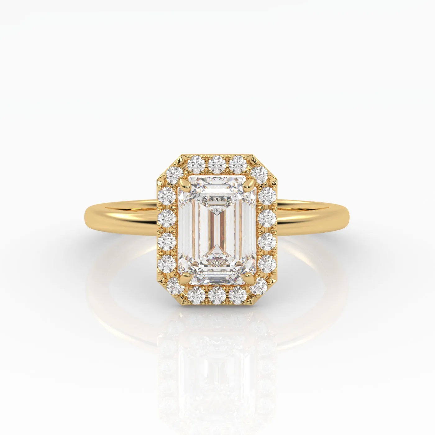 The Emerald Solitaire with Halo