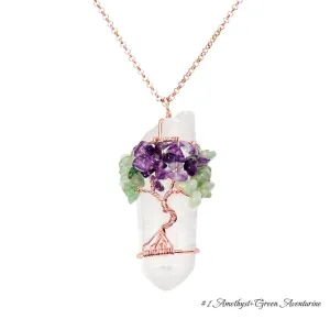 Tree of Life Crystal Handmade Pendant Necklace | Jovivi