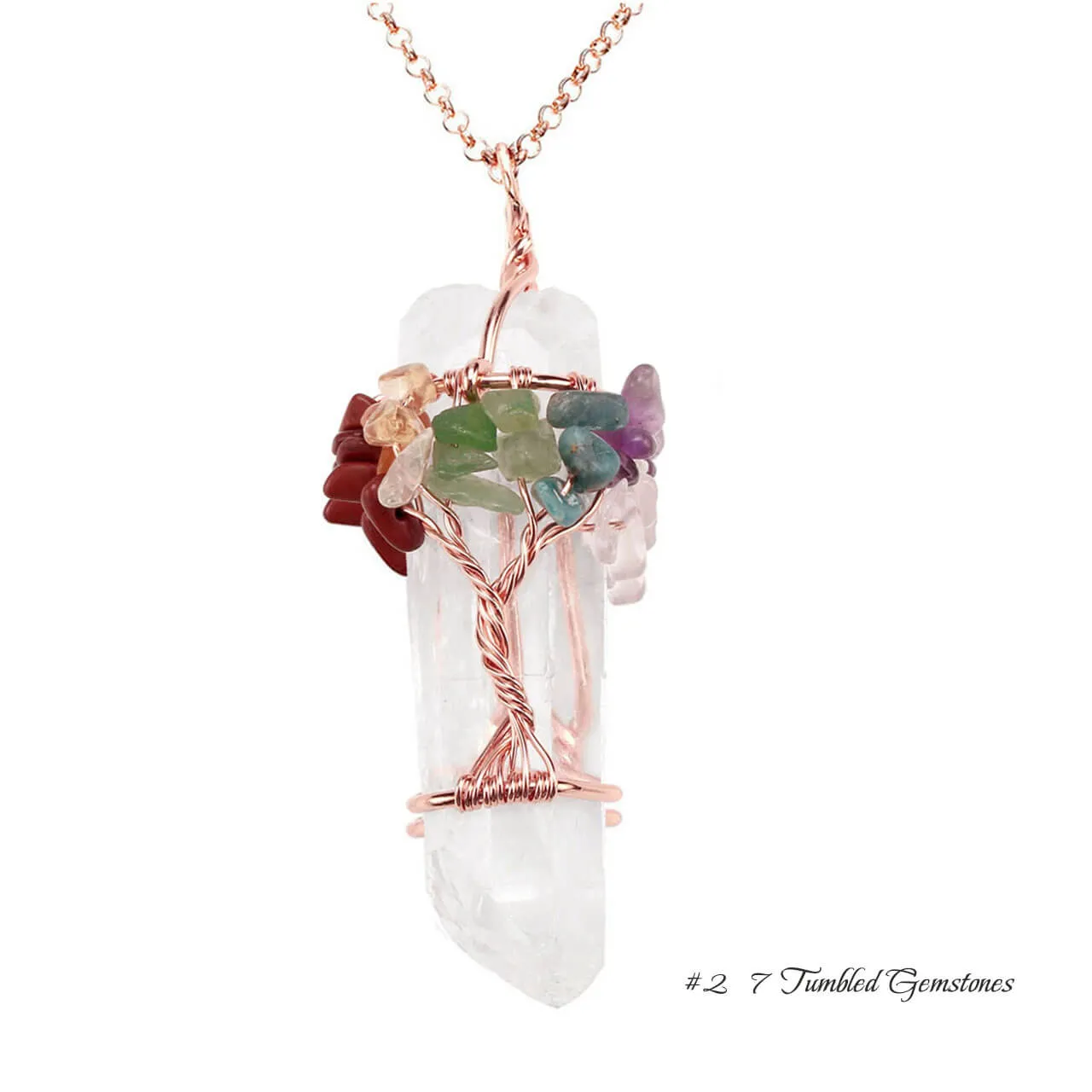 Tree of Life Crystal Handmade Pendant Necklace | Jovivi