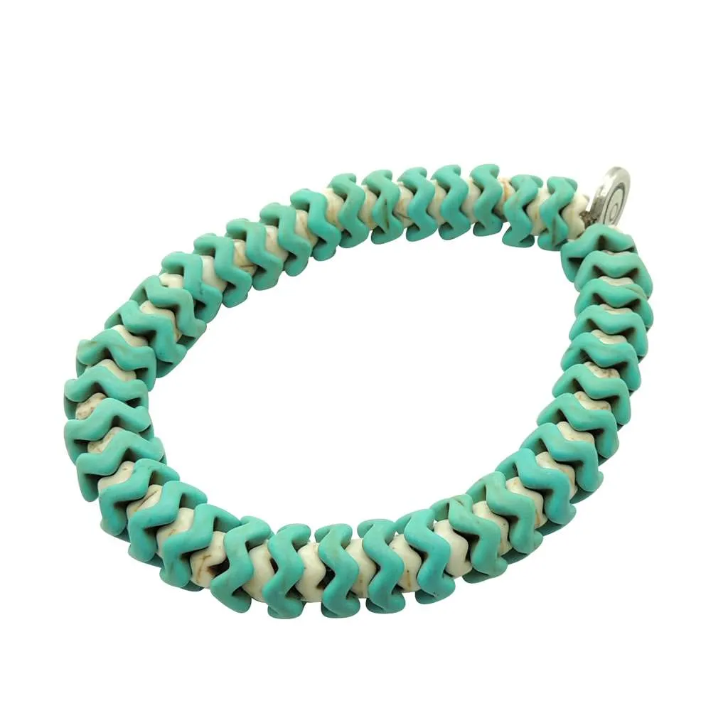 Turquoise Howlite Gemstone Wave Bracelet