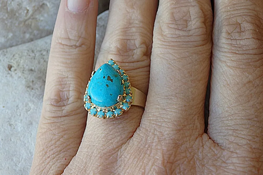 Turquoise Teardrop Ring
