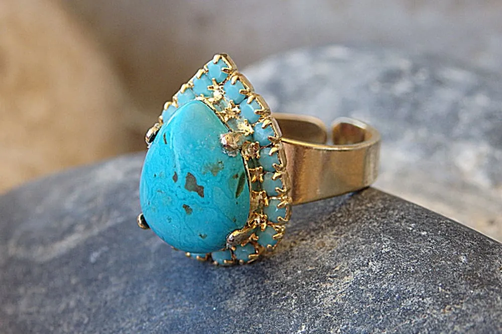 Turquoise Teardrop Ring