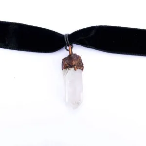 Velvet crystal necklace | Raw crystal jewelry | Velvet crystal choker