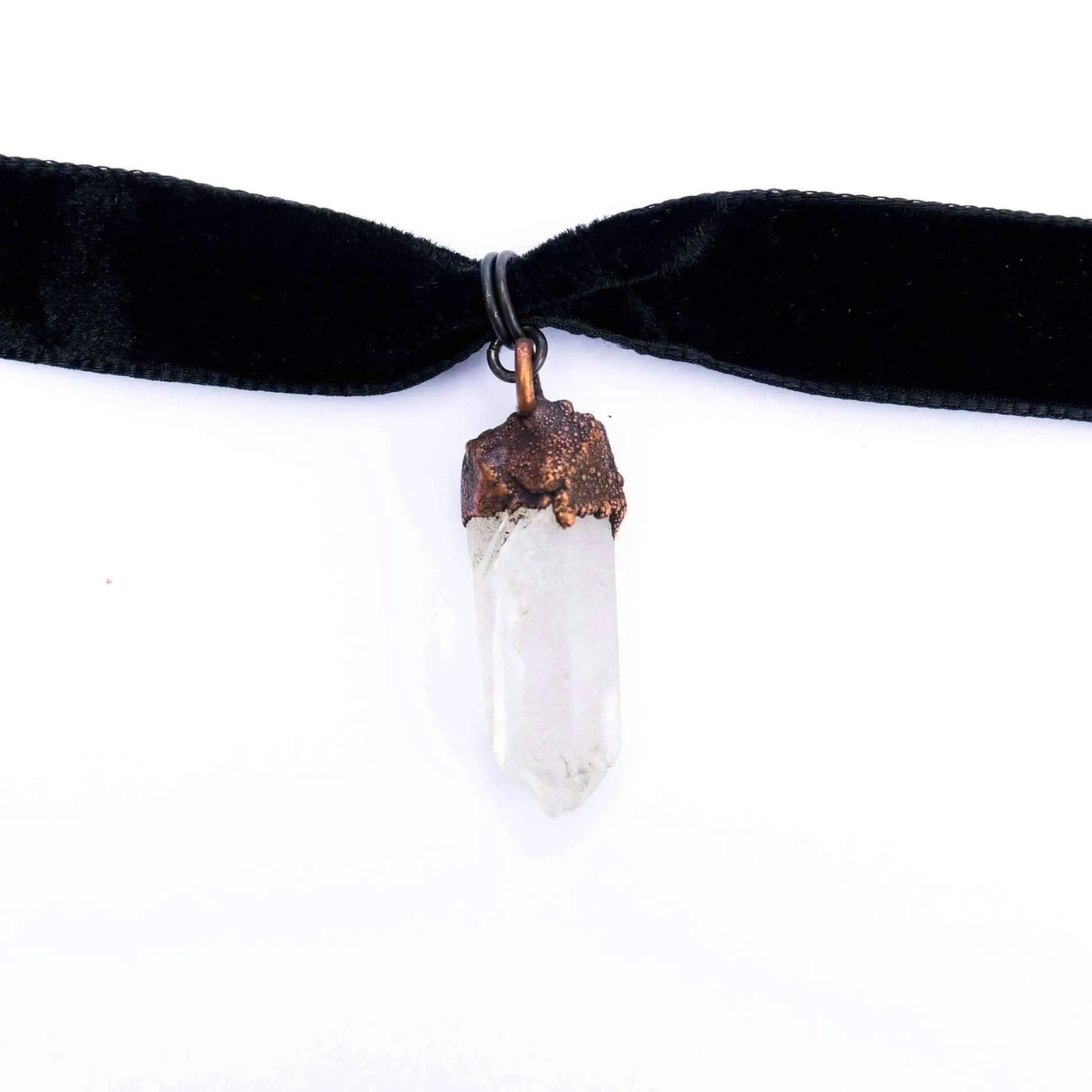 Velvet crystal necklace | Raw crystal jewelry | Velvet crystal choker