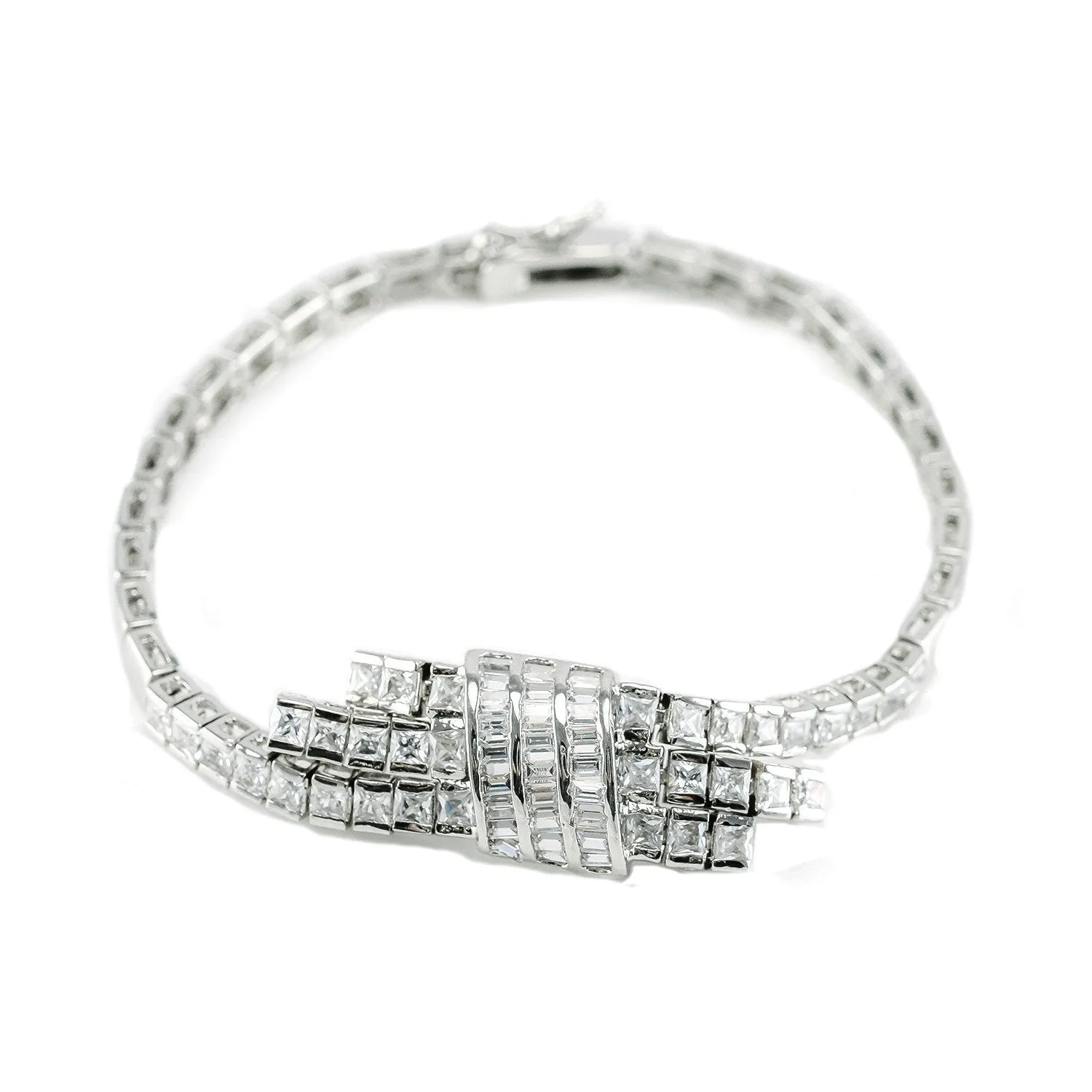 Vernetan CZ Tassle Silver Bracelet – 7in