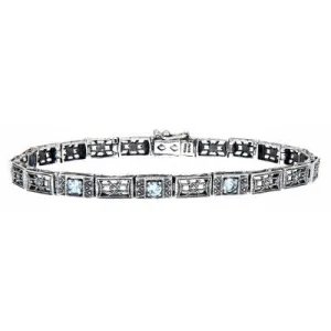 Victorian Inspired Blue Topaz Bracelet
