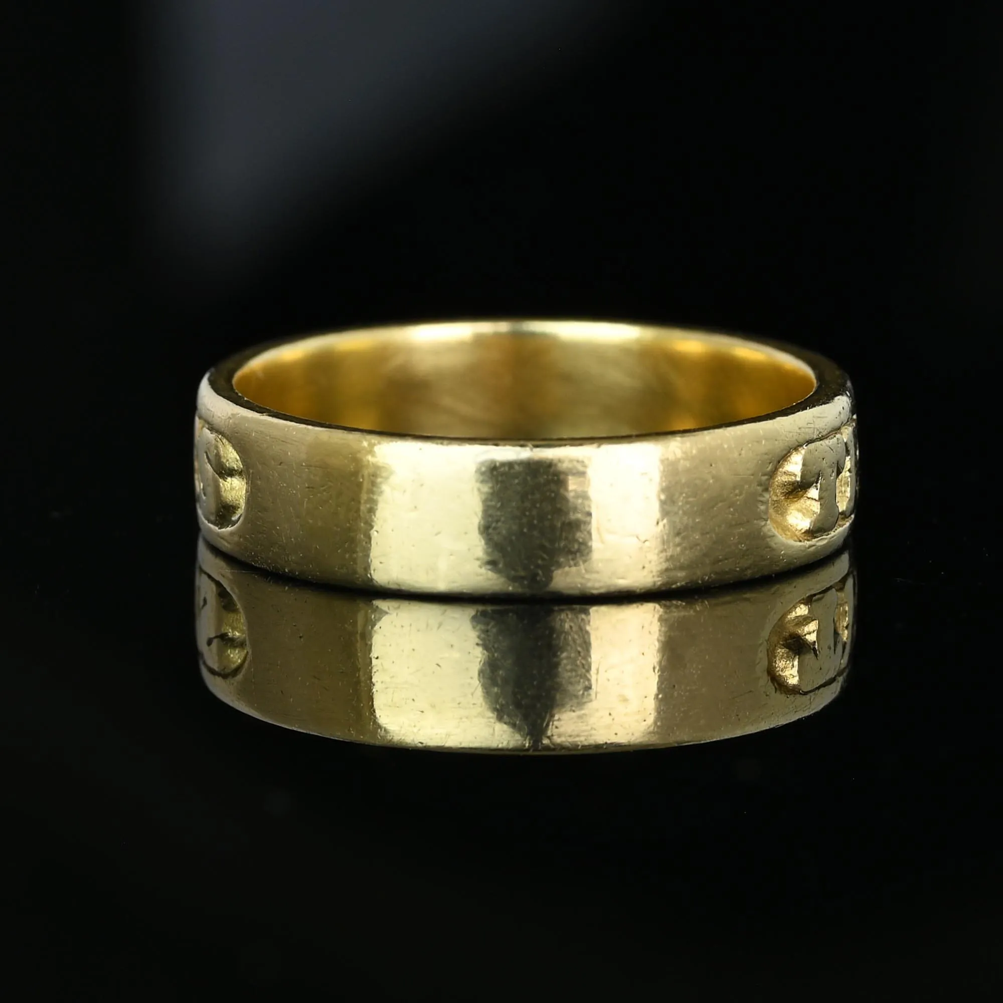 Vintage 14K Gold Cutout True Love Waits Band Ring