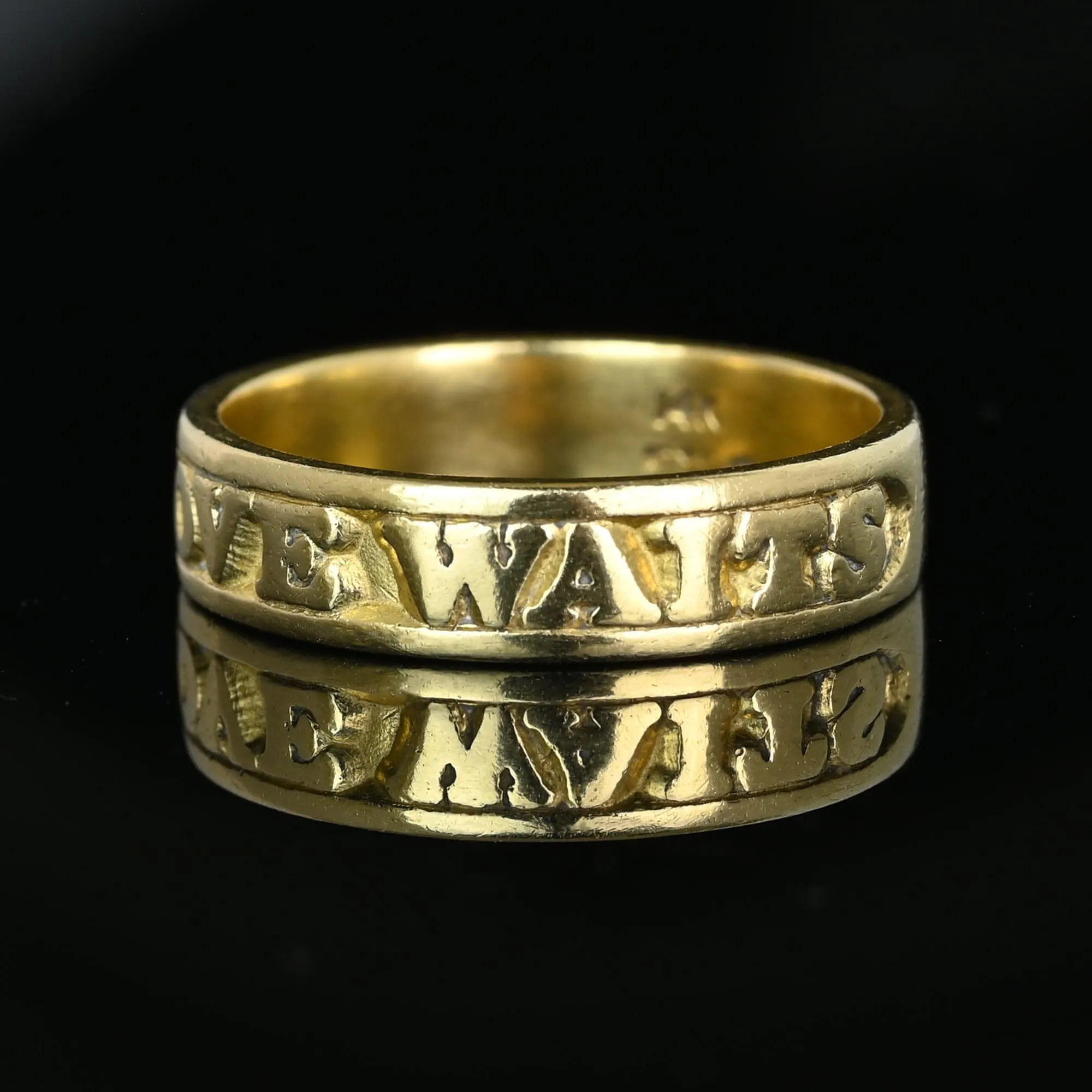 Vintage 14K Gold Cutout True Love Waits Band Ring