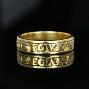 Vintage 14K Gold Cutout True Love Waits Band Ring