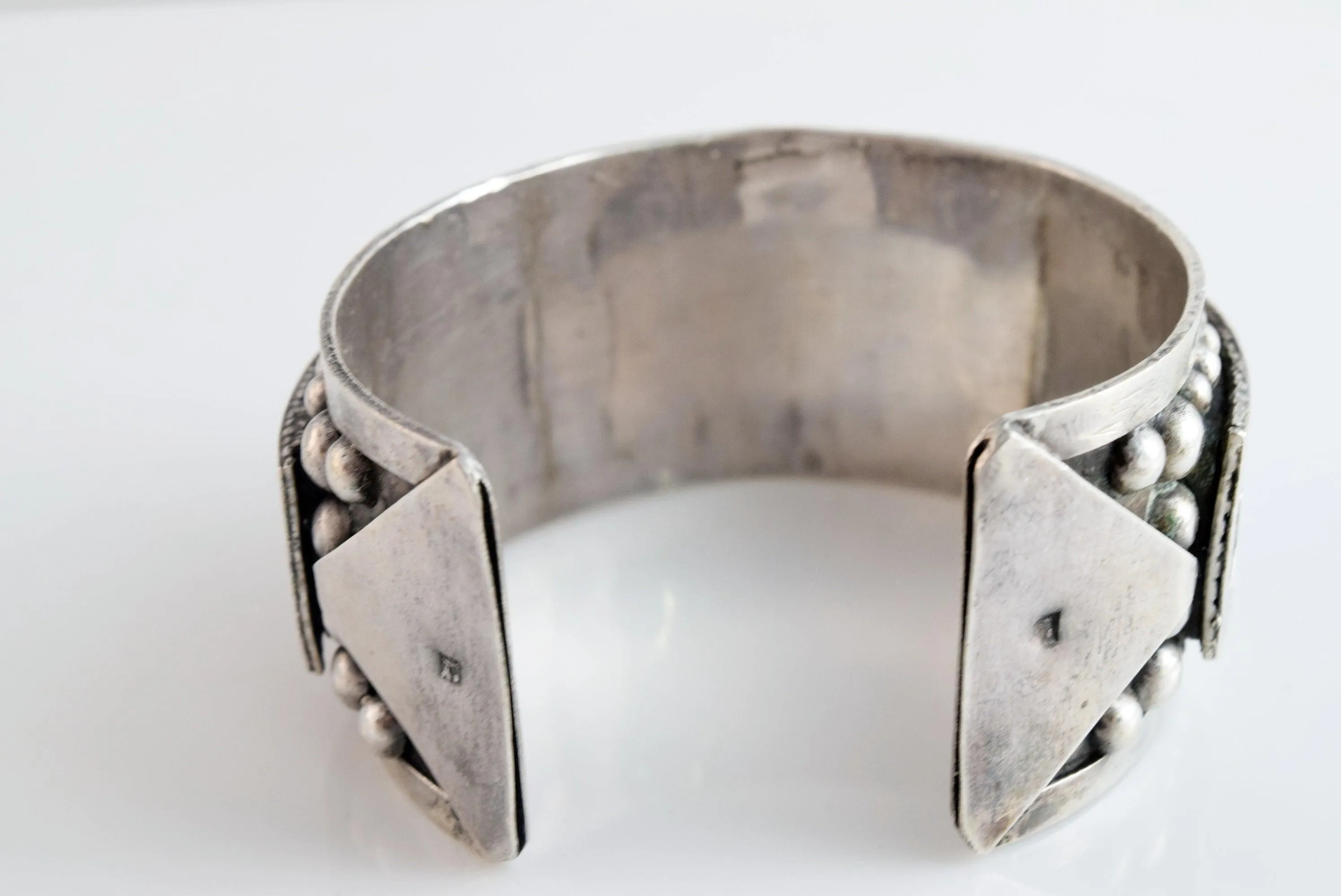 Vintage Egyptian Silver Cuff with Arabic Calligraphy