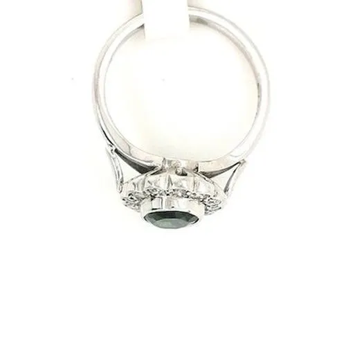Vintage Inspired Green & Clear Stone Cluster Ring