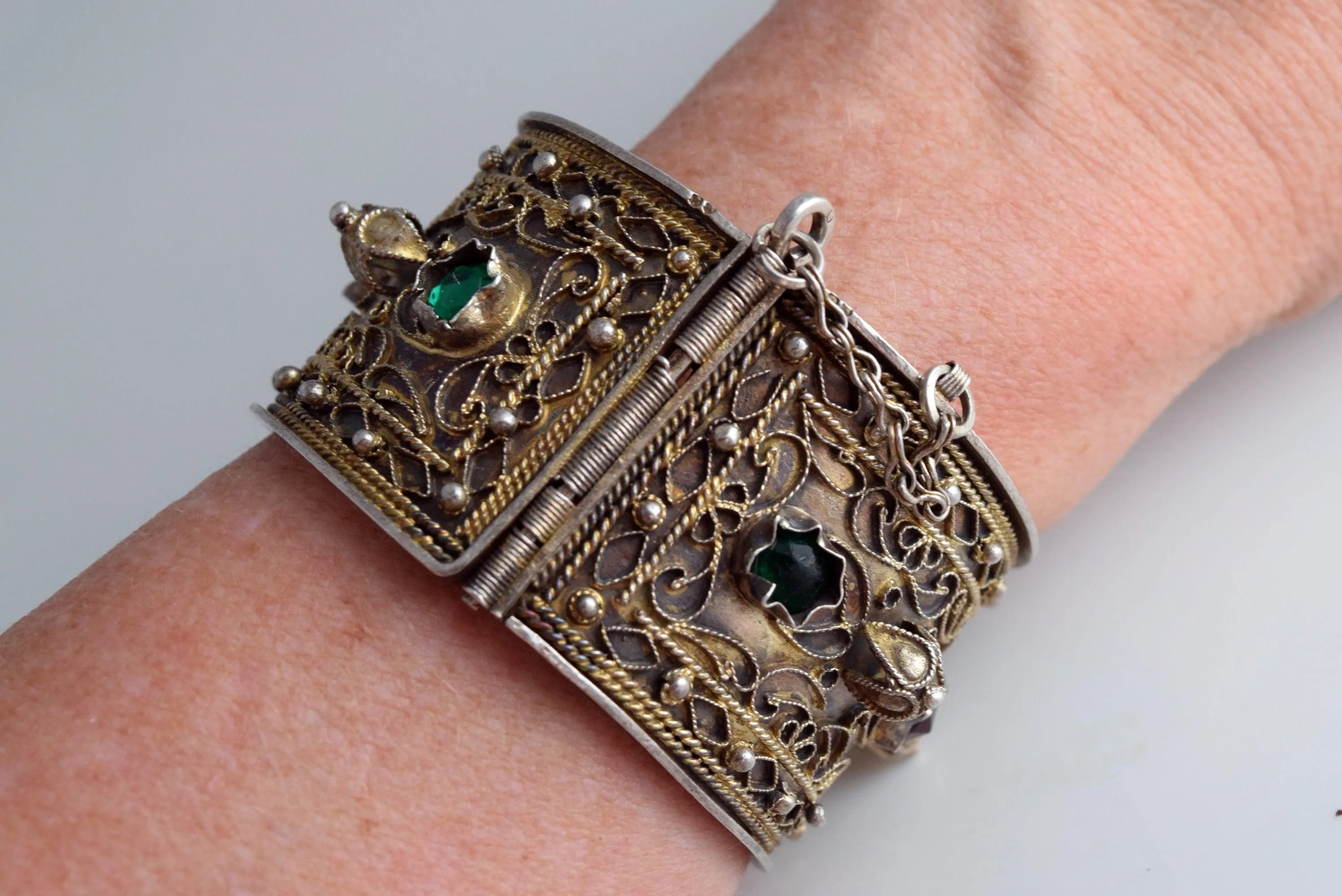 Vintage Tunisian Silver Bracelet Hadida from Djerba