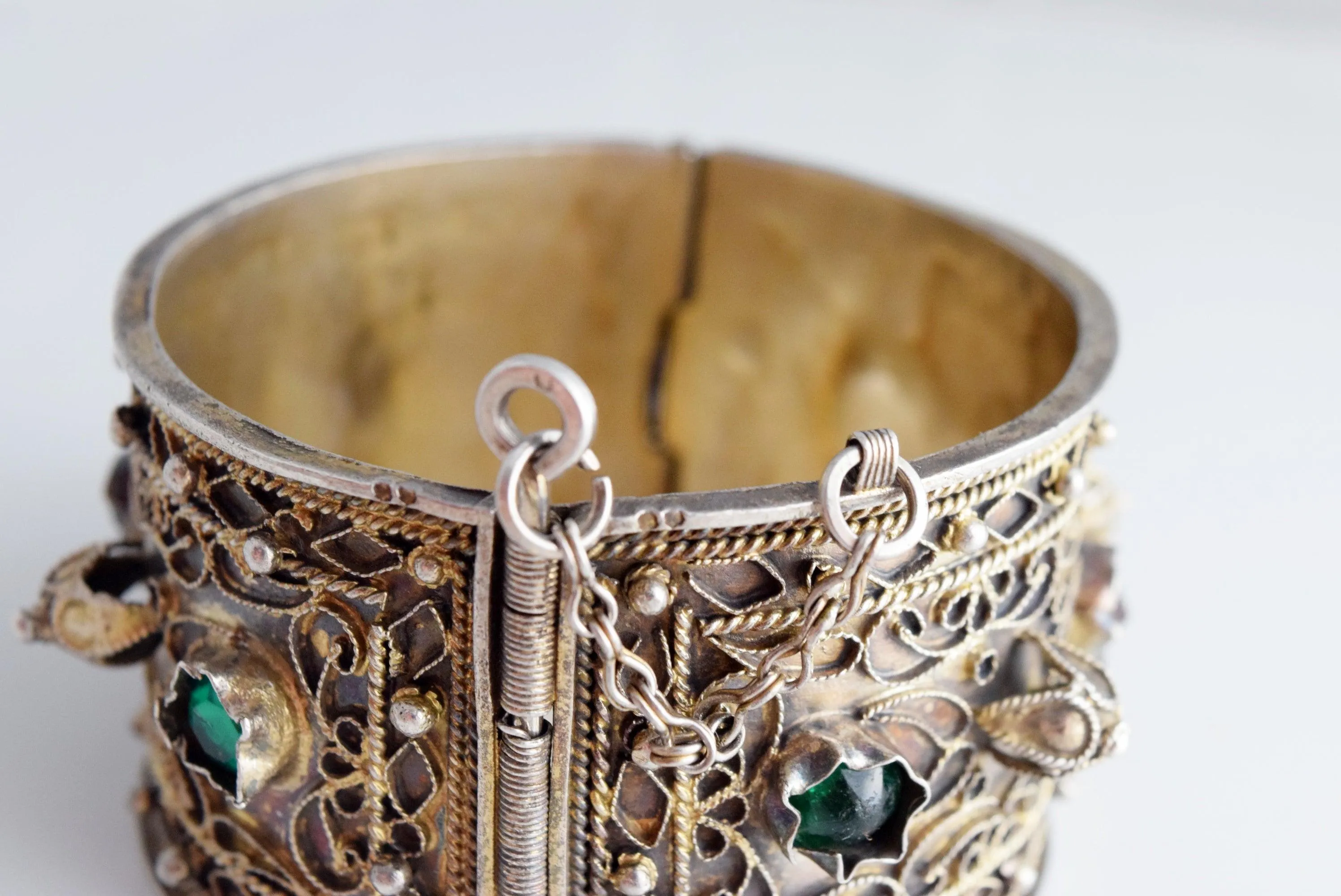 Vintage Tunisian Silver Bracelet Hadida from Djerba