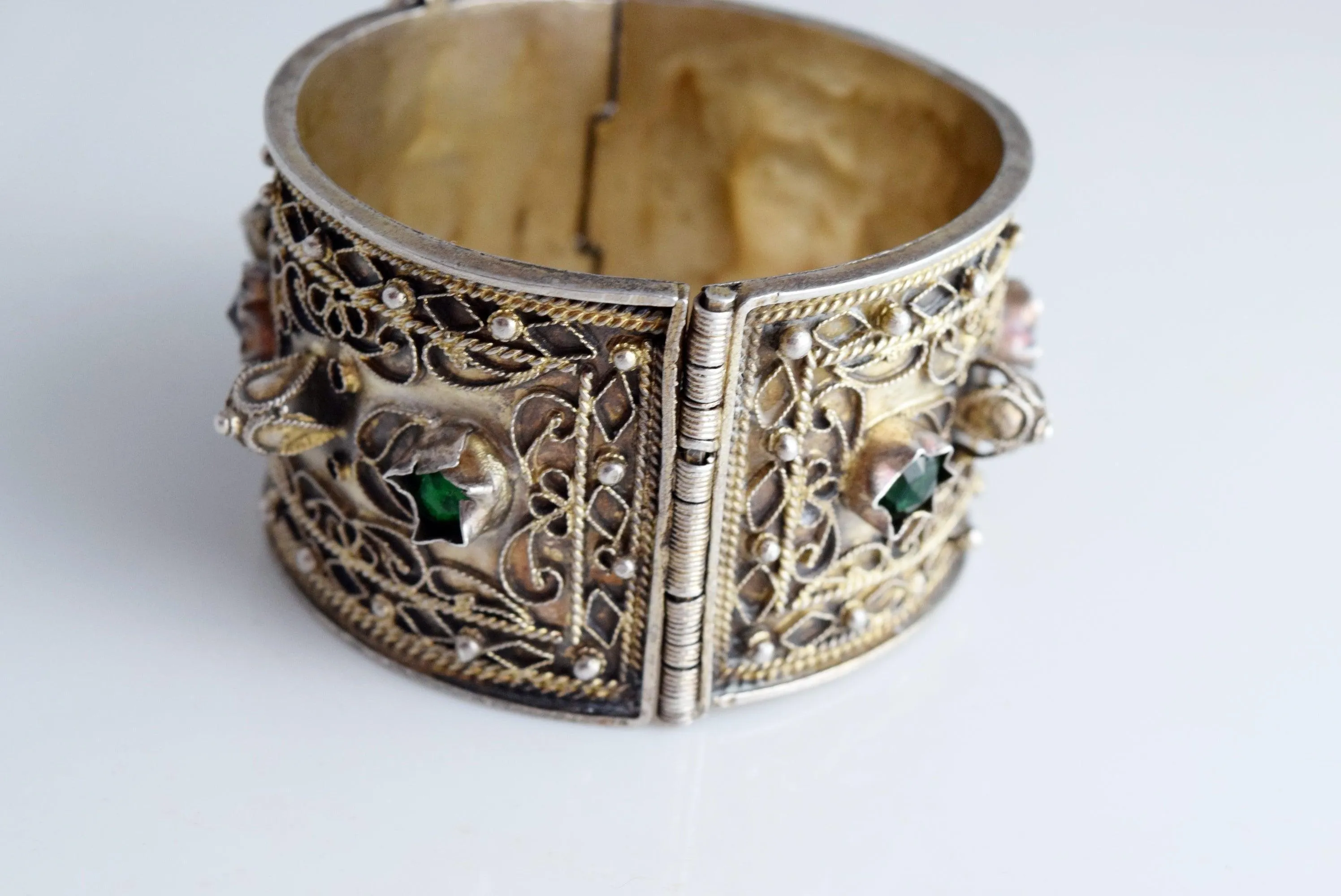 Vintage Tunisian Silver Bracelet Hadida from Djerba