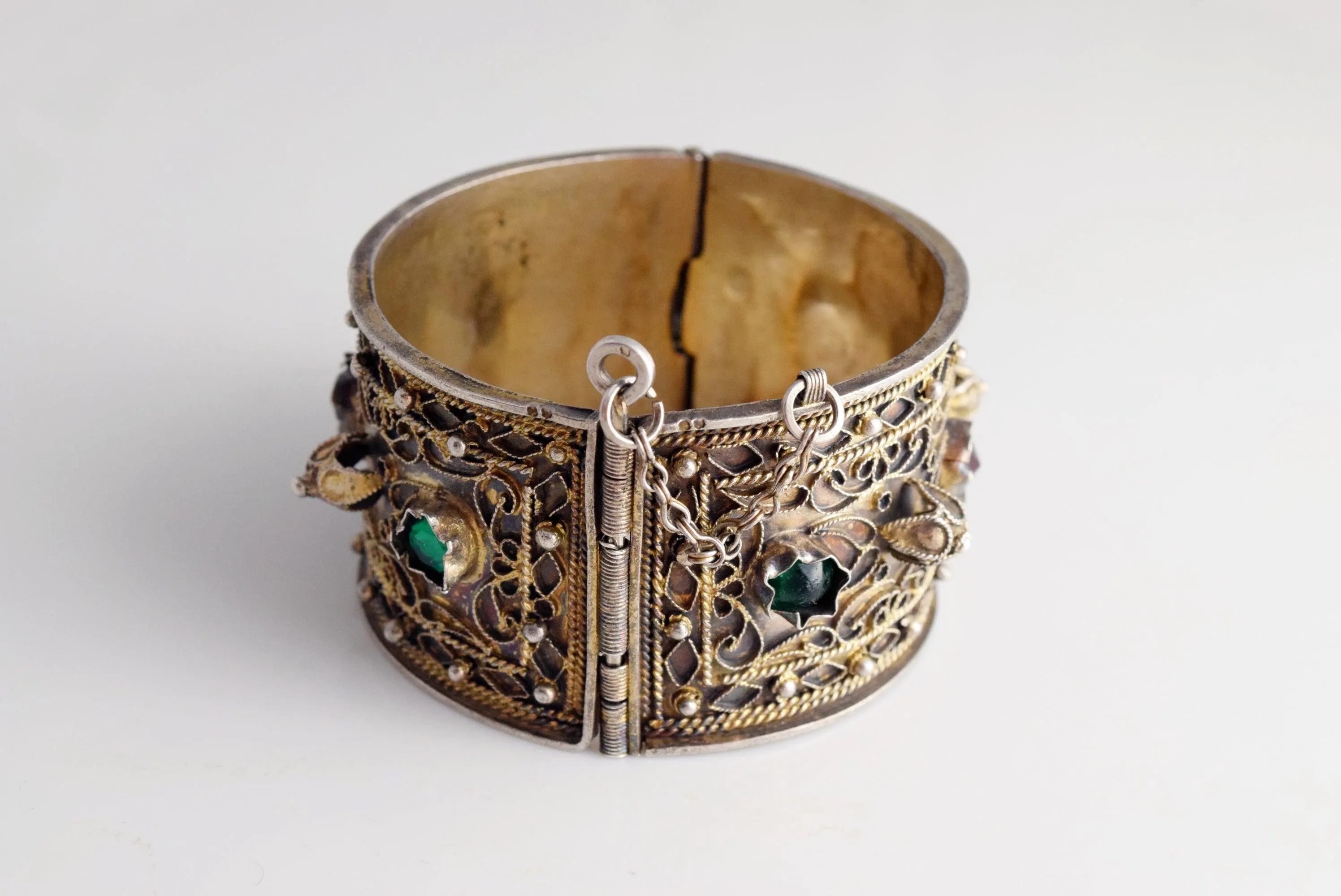 Vintage Tunisian Silver Bracelet Hadida from Djerba