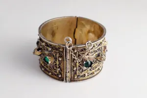 Vintage Tunisian Silver Bracelet Hadida from Djerba