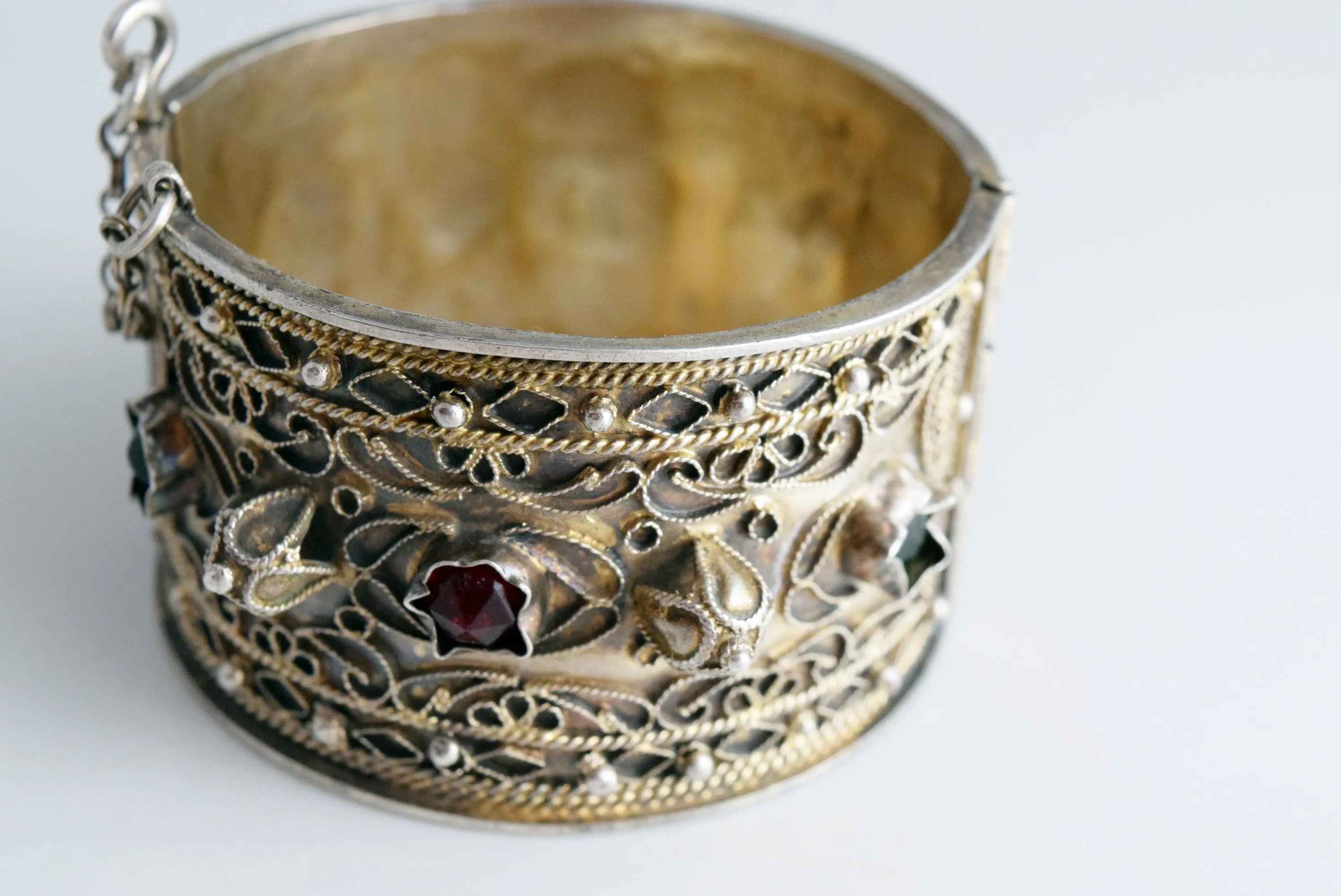 Vintage Tunisian Silver Bracelet Hadida from Djerba