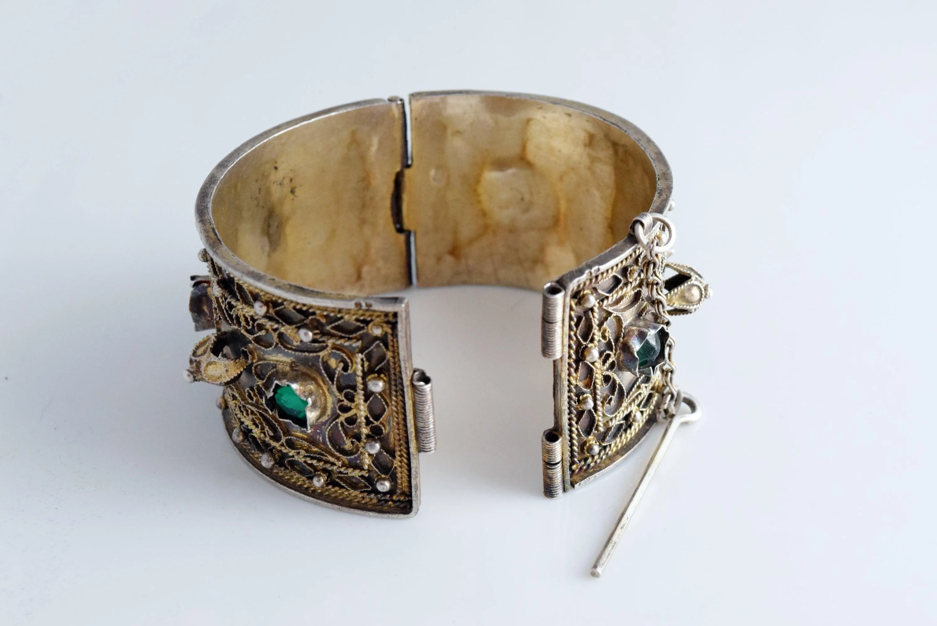 Vintage Tunisian Silver Bracelet Hadida from Djerba