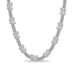 Vivid Pear-Shaped Mix Marquise Cut Butterfly Cuban Necklace - 8mm